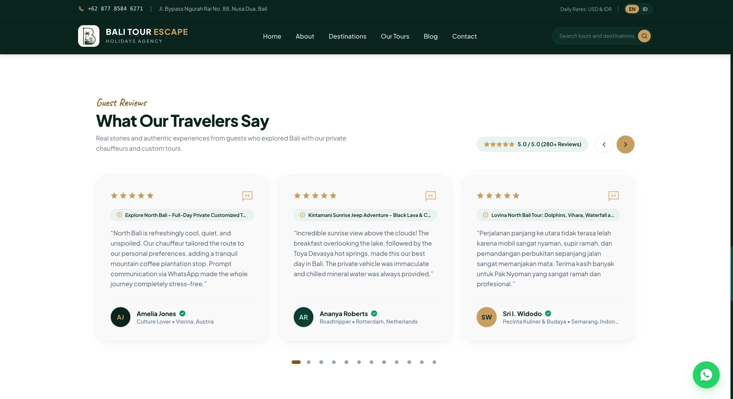 Bali Tour Escape verified guest reviews
