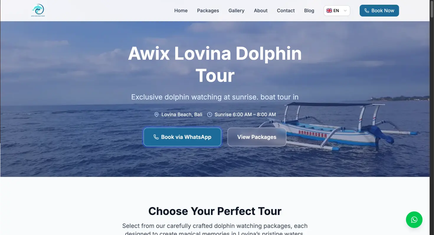 Awix Lovina Dolphin Tour website